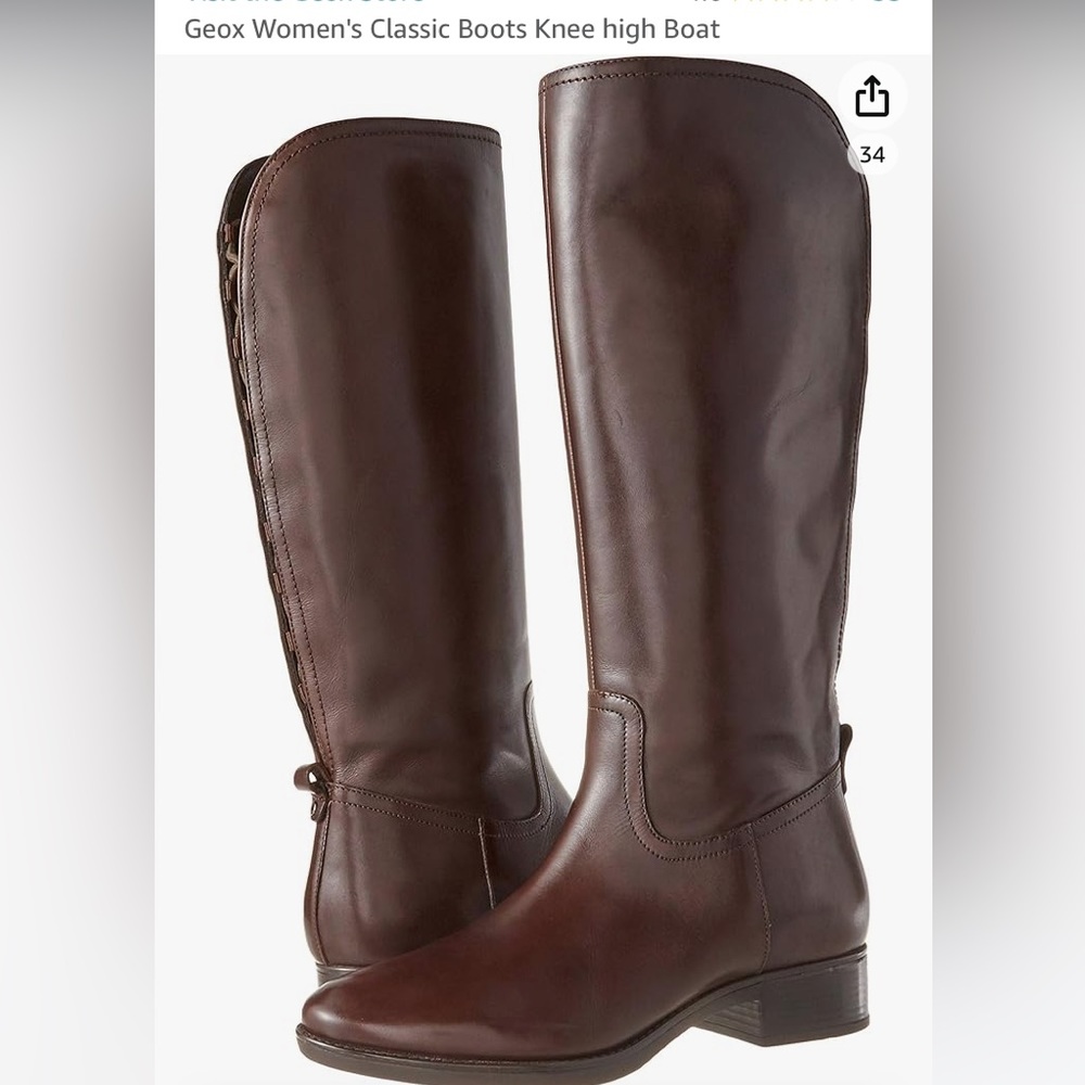 Brand new,GEOX Women's Classic Boots Knee high Boat, colour: coffee, size: 8 USA